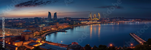 Great City in the World Evoking Baku in Azerbaijan photo