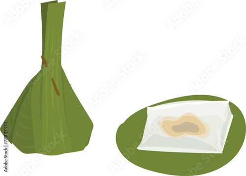 Steamed coconut custard with sweet coconut 