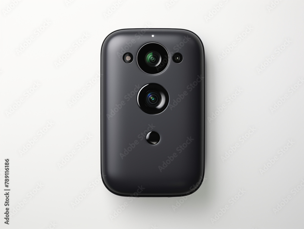 Small, black and wireless electronic device with sensors and with built-in camera сreated with Generative Ai