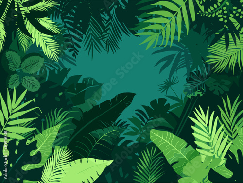 background, The Amazon Rainforest in South America., very simple and isolate in the style of animated illustrations, background, text-based