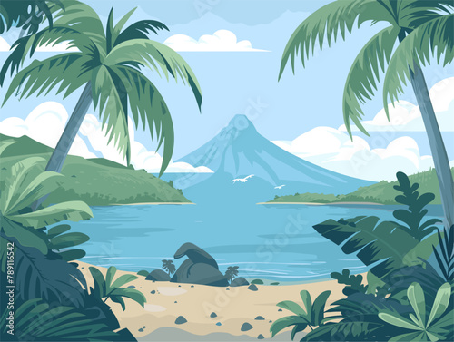 background The Galpagos Islands in Ecuador. very simple and isolate in the style of animated illustrations  background  text-based