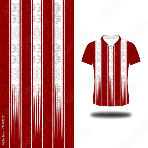 red and white background fabric pattern design