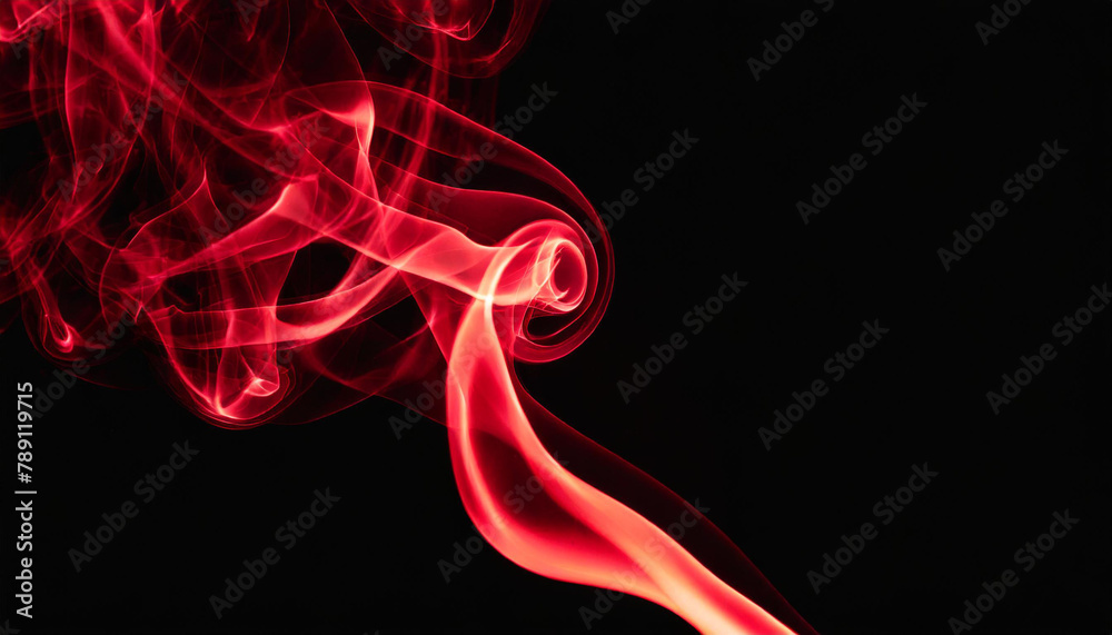 Obraz premium Red smoke on black background