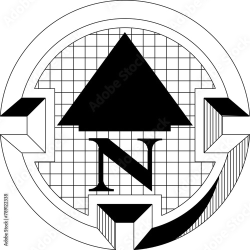vector image of windrose sign icon design for cardinal directions for map completeness