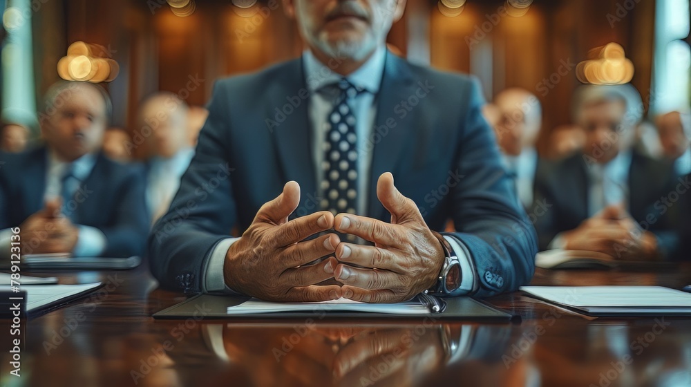 Hands of a businessman giving an explanation at a meeting Hands of a businessman giving an explanation at a meeting