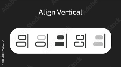 Align Vertical Right icons in 5 different styles as vector