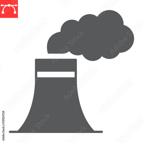 Pollution glyph icon, ecology and ecosystem, chemical smog vector icon, vector graphics, editable stroke solid sign, eps 10.