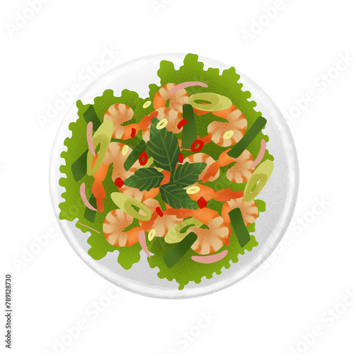 Thai Spicy Shrimp Salad with Lemongrass