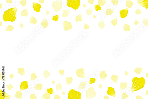 yellow falling petals flowers border background
