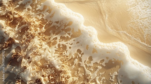 Beautiful sandy beach close up topview : Generative AI