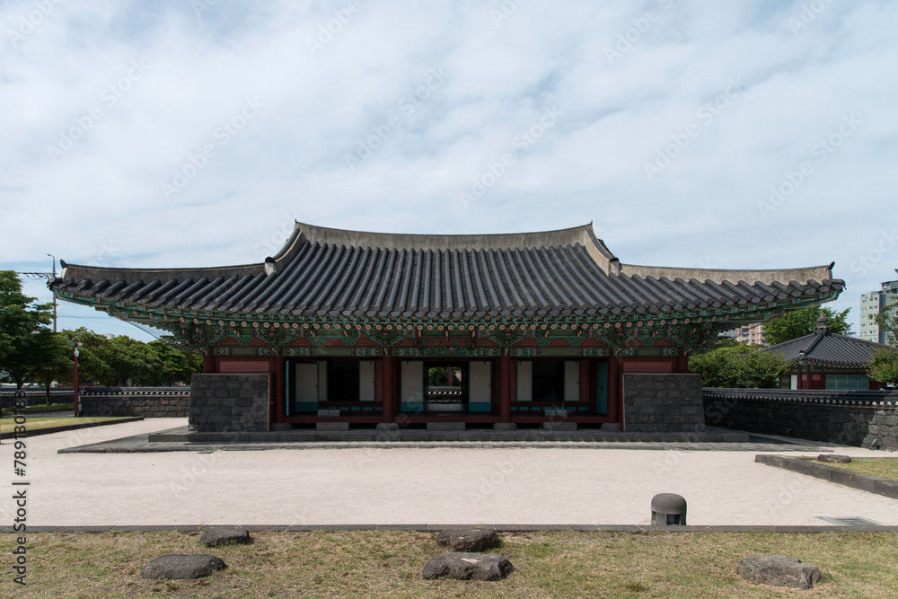 The exterior of the old traditional Korean office building