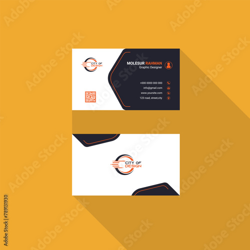 Creative and Clean Double-sided Business Card Template. photo