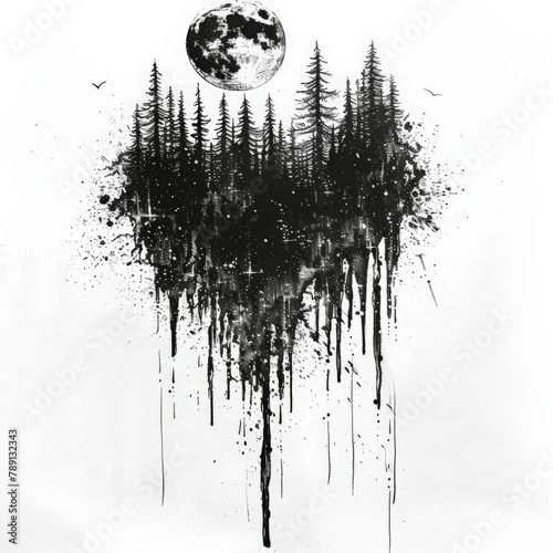 forest, draw, tree, grunge, tree, frame, forest, texture, nature, winter, snow, border, vector, design, landscape, black, illustration, dirty, old, water, art, fir, vintage, paint, silhouette, paper, 