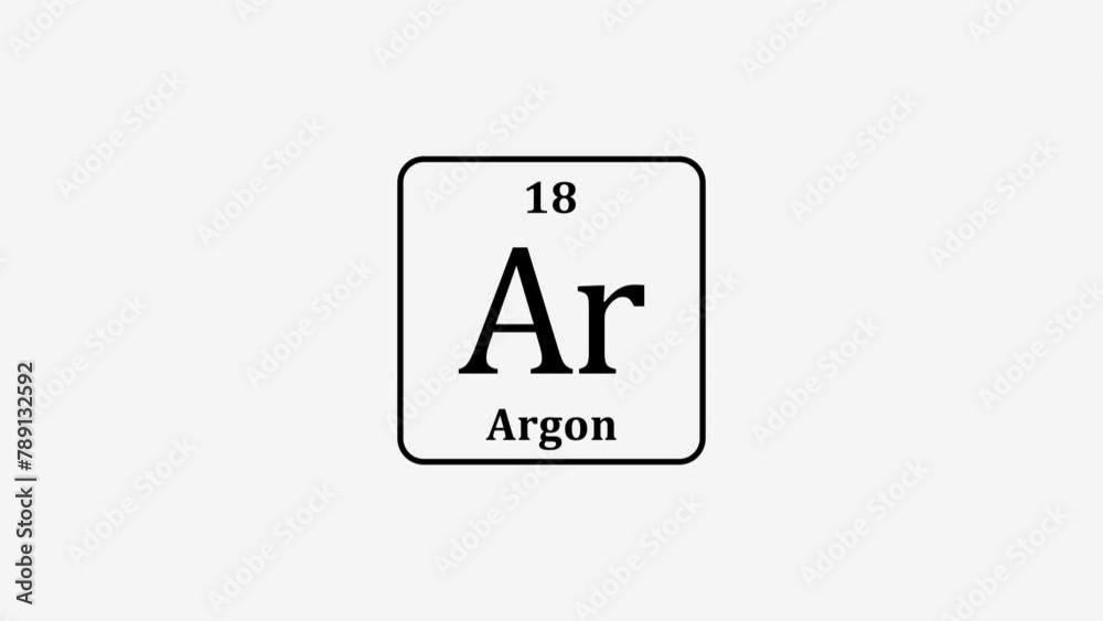 18 Number Argon icon animation, on white background 4k video. 18 Number Argon icon animation, on white background 4k video.