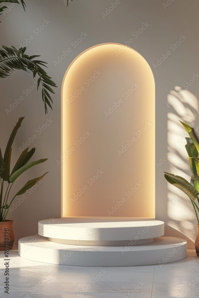 Basic yet stylish display podium for clean mockup presentations. Basic yet stylish display podium for clean mockup presentations.