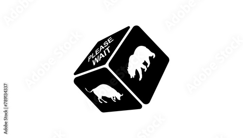 stock market uncertainty, black isolated silhouette
