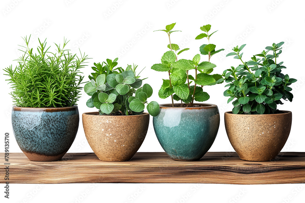 Green succulent plant in ceramic pot on wooden table and transparent background Green succulent plant in ceramic pot on wooden table and transparent background