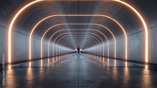 A luxurious and exclusive tunnel captured in a modern blank mockup scene, showcasing elegance and sophistication.