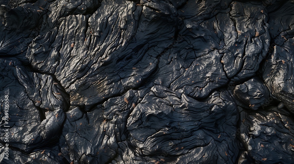 Aerial view of the texture of a solidifying lava field closeup : Generative AI Aerial view of the texture of a solidifying lava field closeup : Generative AI