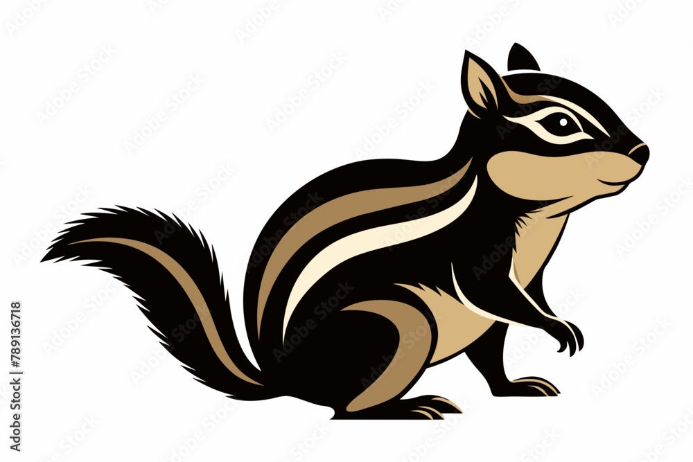 Chipmunks silhouette on white background Chipmunks silhouette on white background