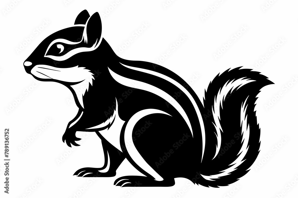 Chipmunks silhouette on white background Chipmunks silhouette on white background