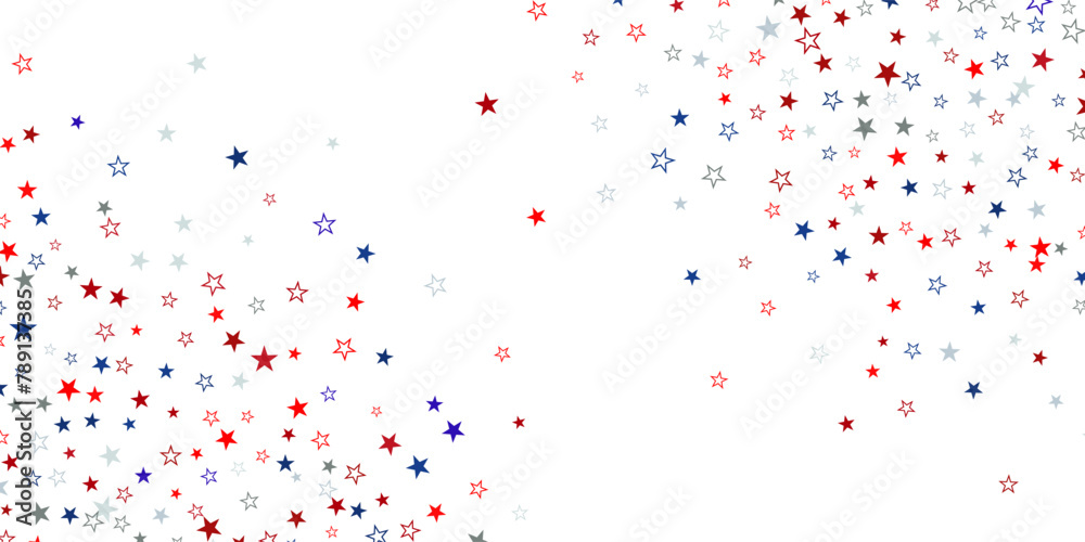 abstract starry banner design in red white and blue colours 