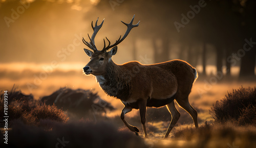 The Resolute Journey of Red Deer Through the Woods