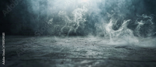 Smoke On Cement Floor With Defocused Fog In Halloween © Daniel