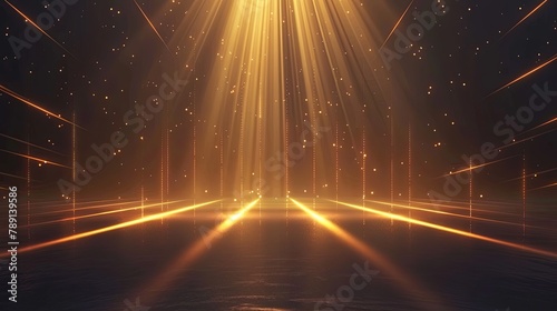 Abstract background with dark gold light rays