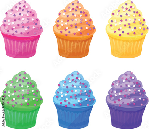 Rainbow Cupcakes with Sprinkles