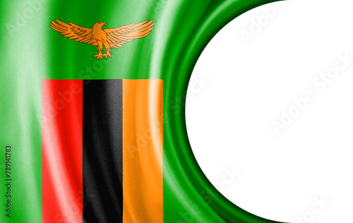 Abstract illustration, Zambia flag with a semi-circular area White background for text or images.