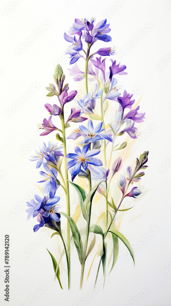 Naklejka premium bunch of wildflowers , watercolor illustration