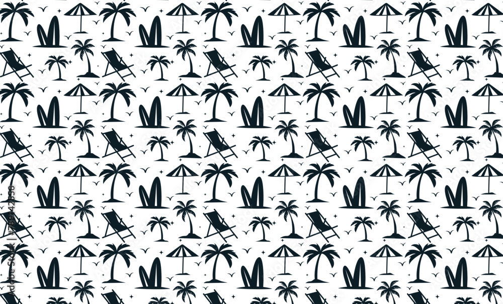 summer Coconut tree pattern vector background design summer Coconut tree pattern vector background design