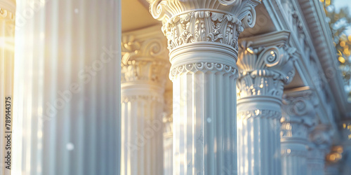 White columns, Greek architecture, white pillars,  photo