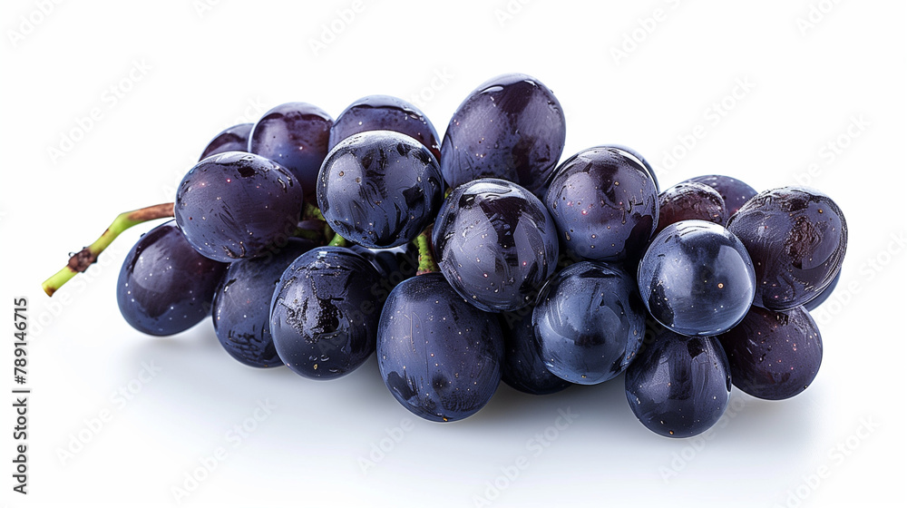 Bunch of grapes and halved grape, white. Bunch of grapes and halved grape, white.