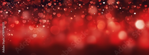 Christmas light background. Abstract golden red sparkles with bokeh lights texture, defocused