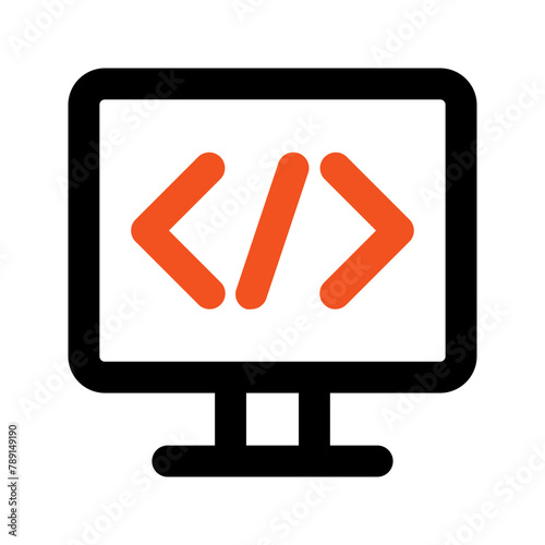 programming outline color icon