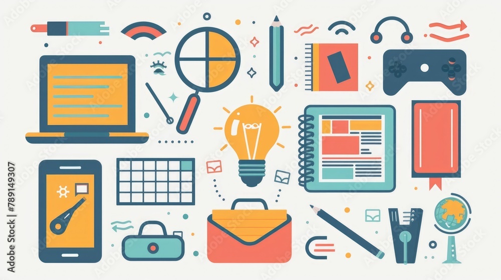 Educational Devices and Classroom Symbols for Smart Learning and Productivity Educational Devices and Classroom Symbols for Smart Learning and Productivity