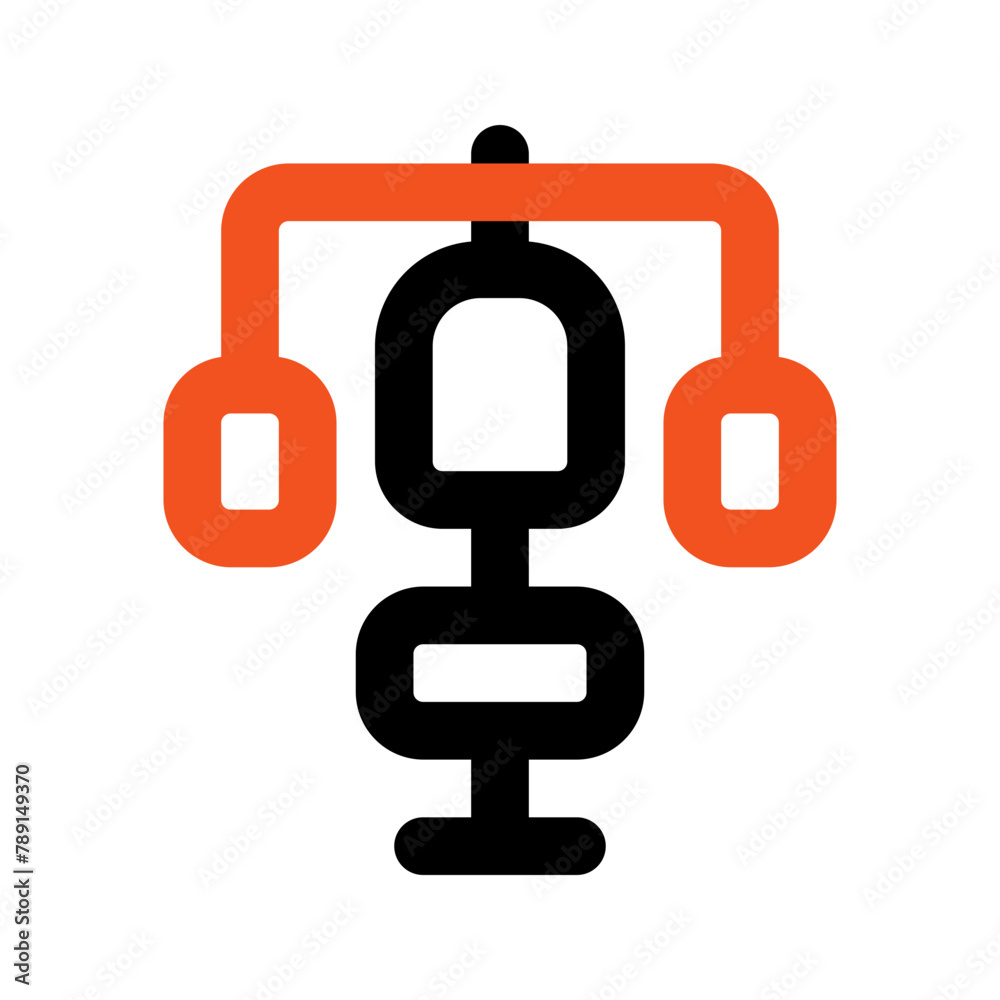 weightlifting outline color icon
