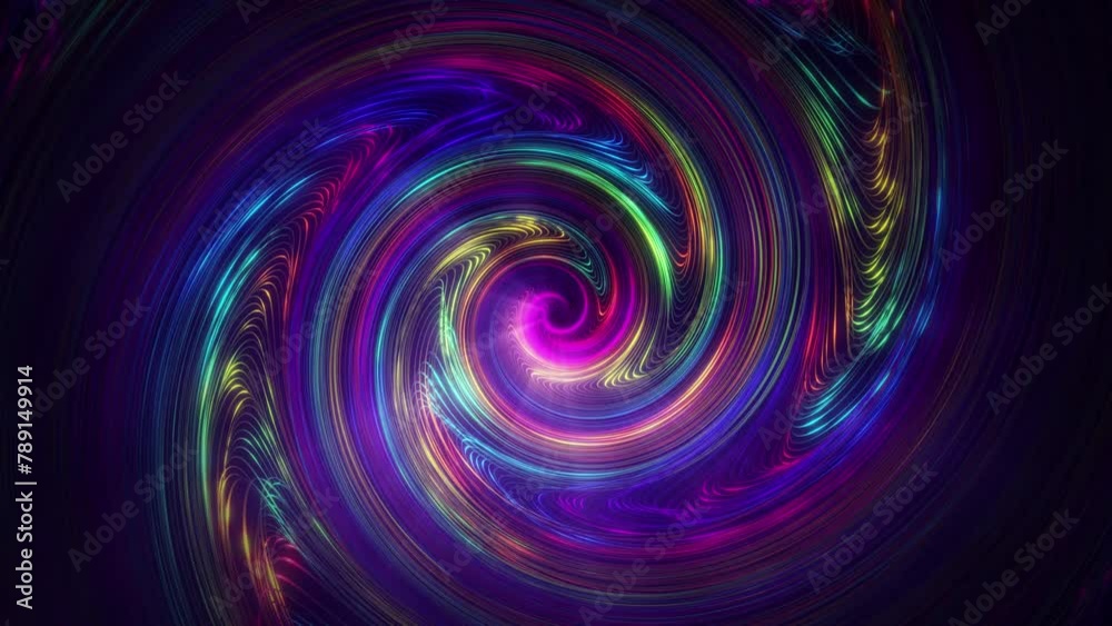 Abstract hi-tech background with rainbow glowing spiral. Swirled multi-colored background. Seamless loop. Video in high quality 4k Abstract hi-tech background with rainbow glowing spiral. Swirled multi-colored background. Seamless loop. Video in high quality 4k