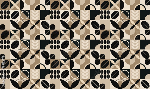 Seamless pattern coffee design simple coffee grain elements texture for packaging print banner poster corporate identity vector pattern design elements