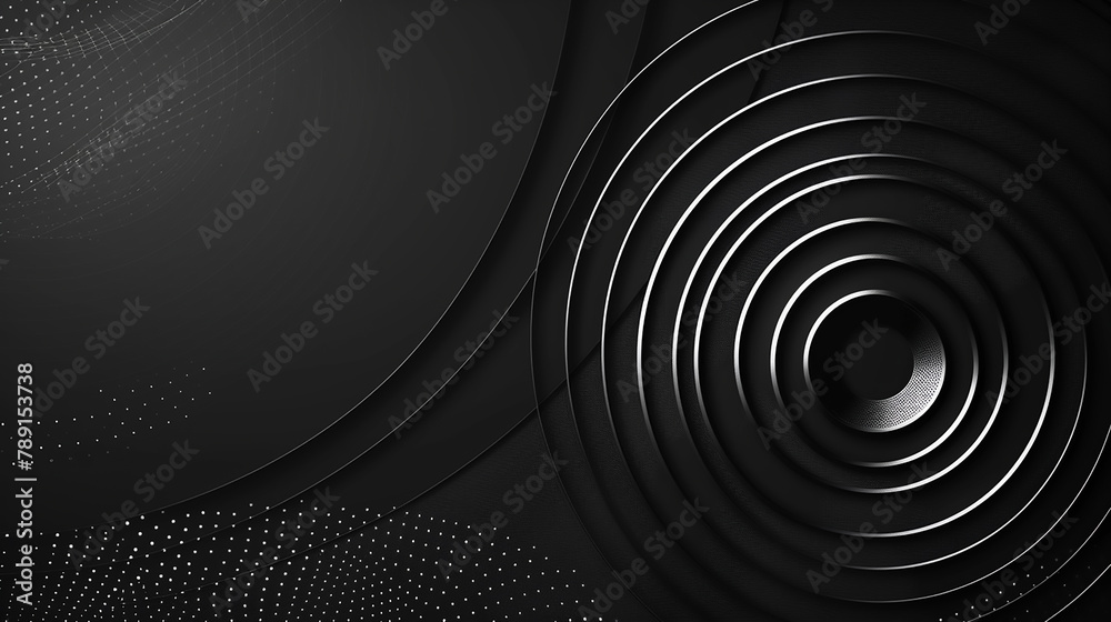 white neon light circle black background.