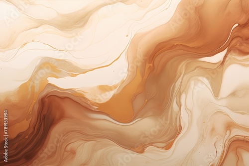 Abstract Color Flow Wallpapers: Mocha Cream Fluid Art Delight