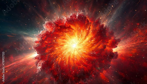 explosion in space, galaxy background 