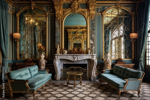 Ornate Mirrors and Plush Velvet Sofas  Belle    poque Parisian Parlor Decors