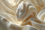 A abstract figure consisting of layers of mixed pudding and doughnut textures, set against a backdrop of soothing cream colors , Prime Lenses