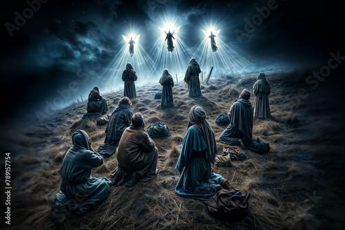 Shepherds watch over their flocks by night, and Angels bring good tidings