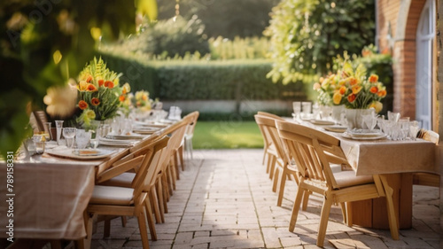 Table arrangement for summer boho garden party 