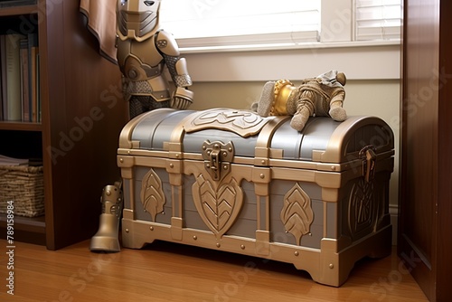Wishing Well Toy Box and Knight's Armor Decor: Enchanted Fairy Tale Nursery Decors photo