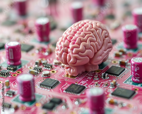 Neuromorphic Computing  Neuromorphic chips that mimic brain structure, in brainlike pink and white photo